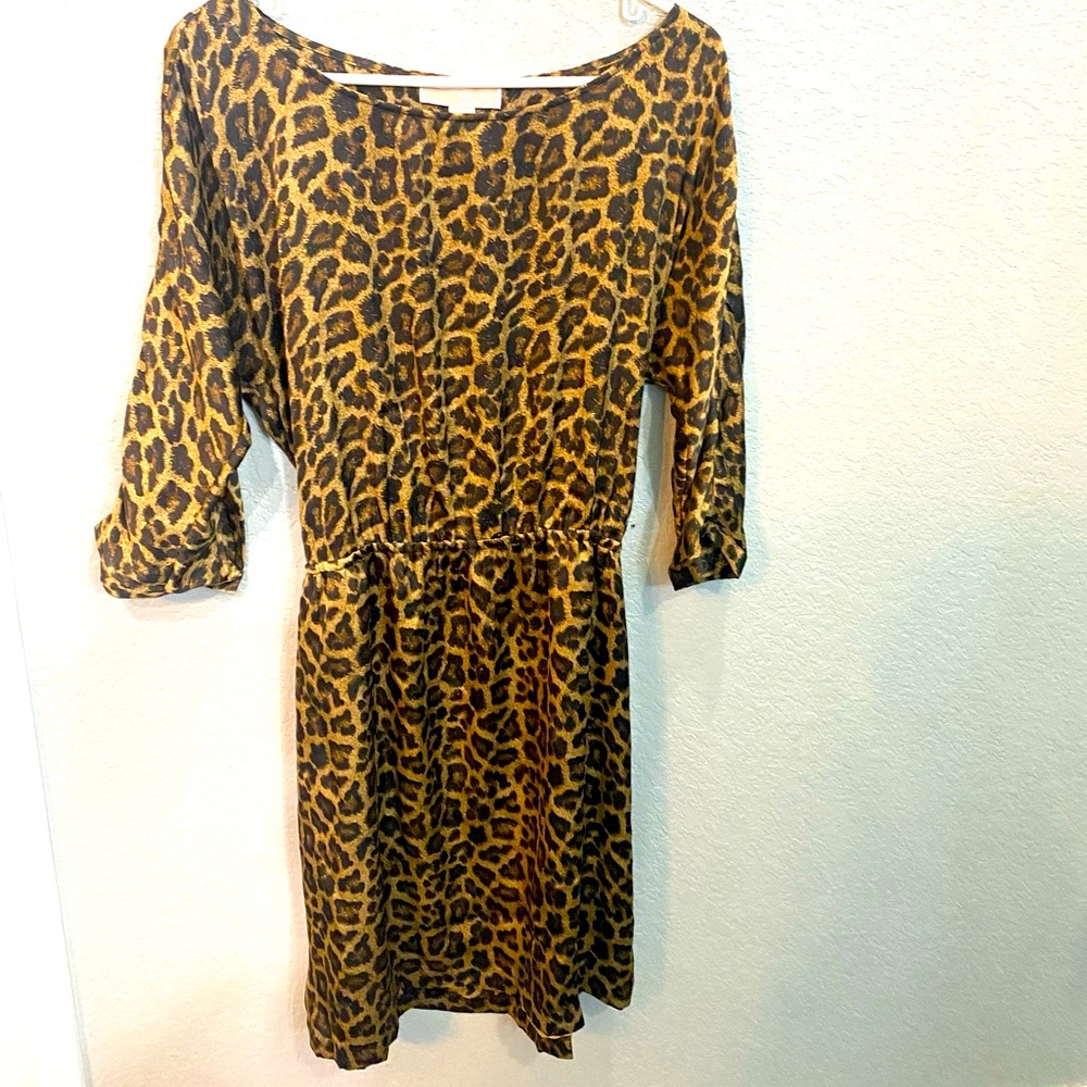 Michael Kors large, satin, animal print dress